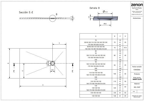 Душевой поддон Zenon Slate 4000.000.000.000.20106 90х90 искусственный камень жемчужный - фото 2